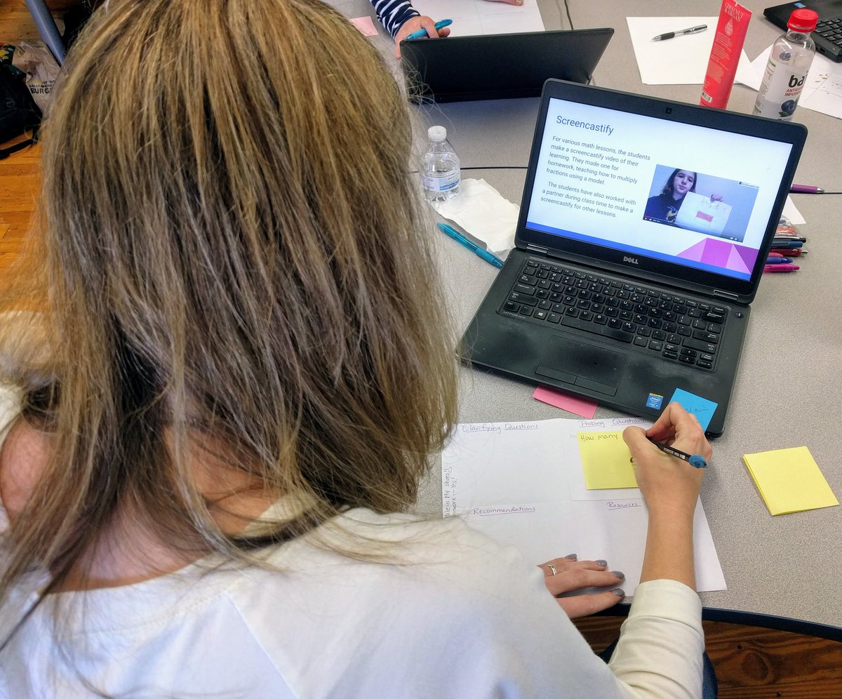 NavEd_Tami's tweet photo. Sharing 3-Year DLC Portfolios and sharing peer feedback. Impressive transformative education. #DEPDNCC18  #teacherportfolios #iteachtoo https://t.co/IpYIVYsVNb