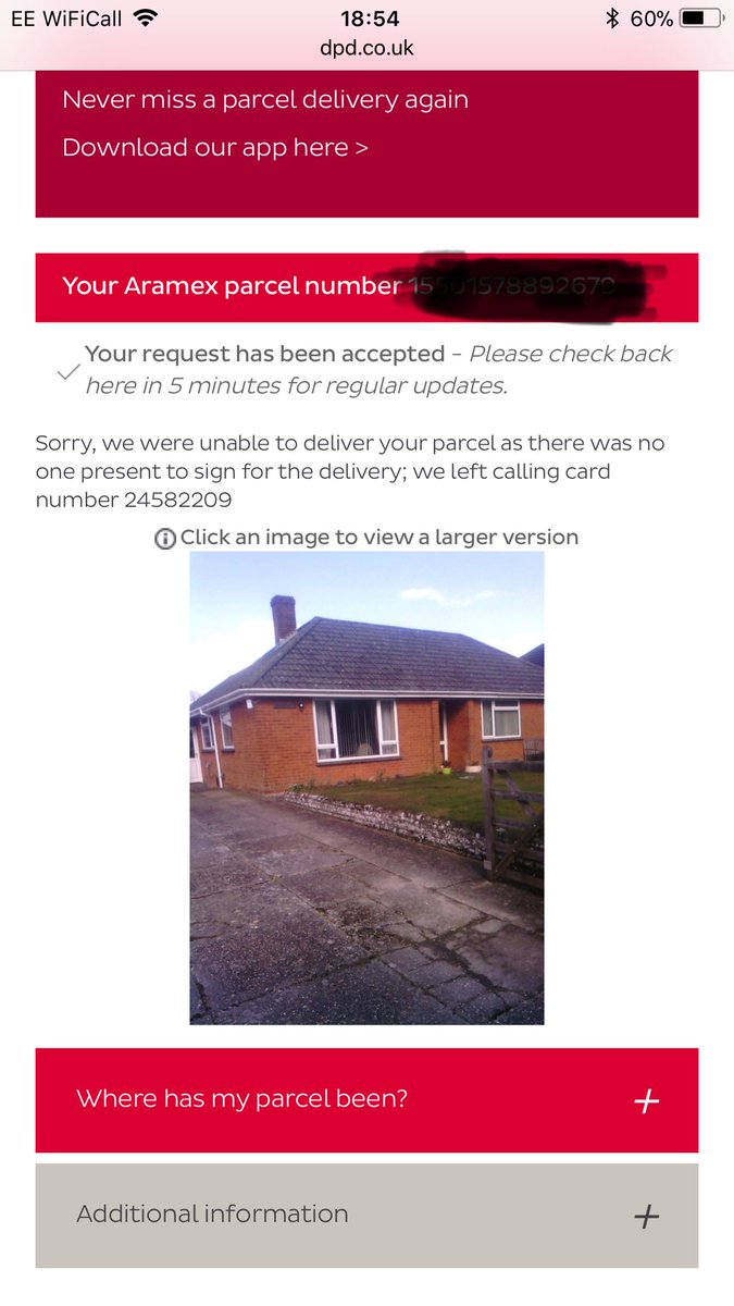 RaceDrives's tweet photo. When you wait in ALL day for a parcel, get a text message to say the parcel couldn’t be delivered as no one was home - go online to check only to find @DPD_UK tried to deliver MY parcel to the WRONG HOUSE! https://t.co/nr5vGdYoXO