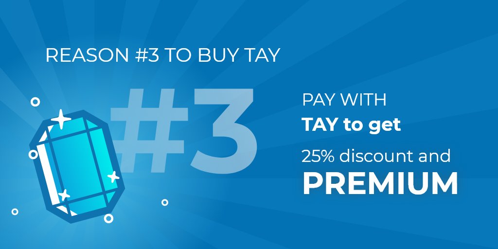 Reason #3 to buy TAY: pay 25% less for the subscription using our tokens AND get premium  features! The 8% discount is still available! Get yours: goo.gl/XoRu5o  #TaylorTokenSale #ICO #Taylor #SmartTaylor #TokenSale #CrowdSale #ETH #Ether #BTC #Bitcoin
