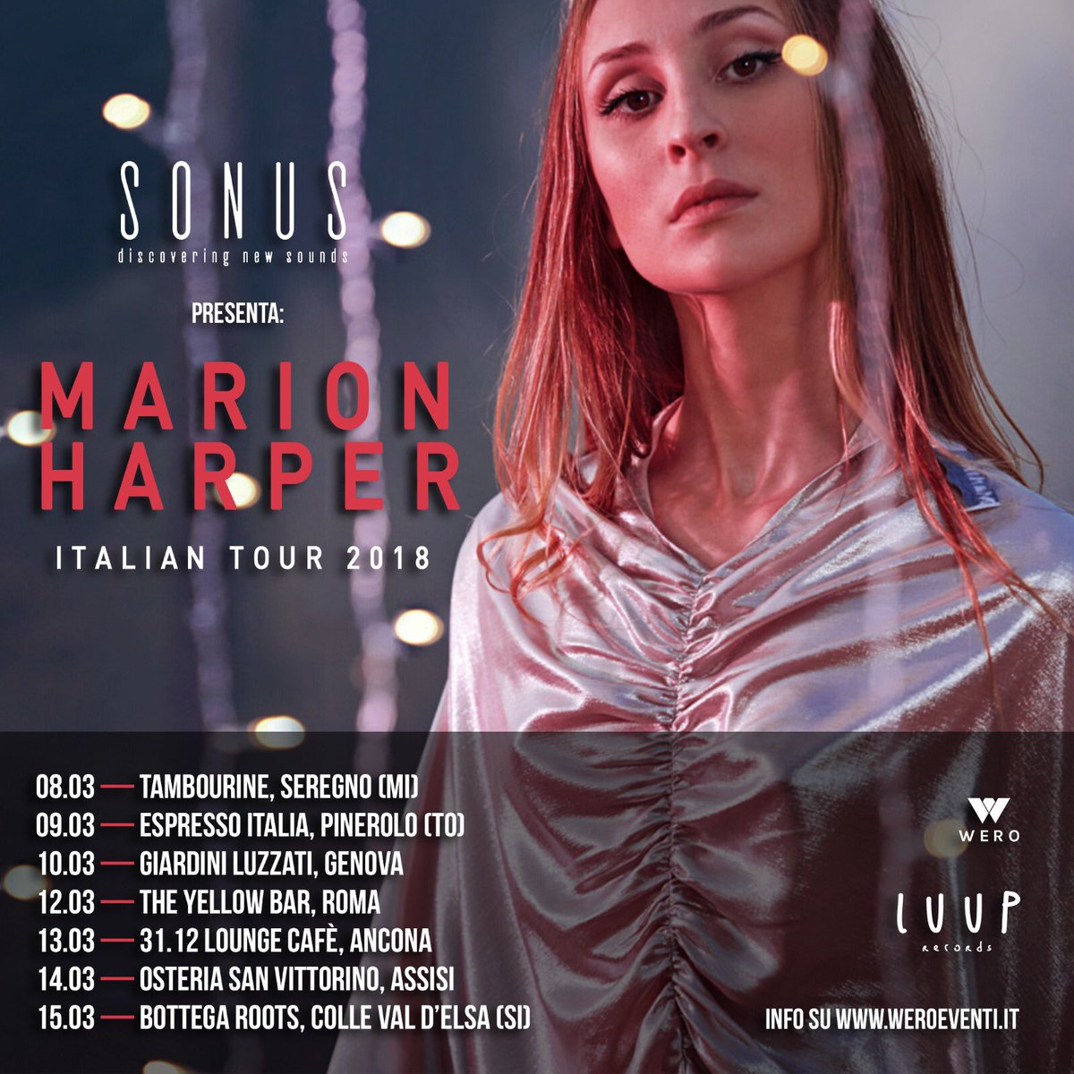 Domani cominciamo!!!! 🇮🇹🇮🇹🇮🇹 see you at <a href="/arcitambourine/">tambourine</a> tomorrow night! And then Pinerolo, Genova, Roma, Ancona, Assisi and Colle Val d’Elsa 💙 x