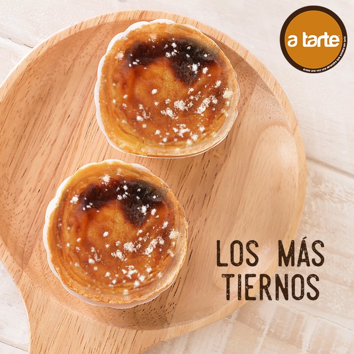 ATarte_Es's tweet photo. Los miércoles se afrontan mejor con un pastel de nata. ¡Fomenta el buen rollo en tu trabajo y sorprende a tus compañeros con los mejores pasteles de #Atarte!
#lamejortartadealmendras #tarta #almendras #dulce #yum#yummyfood #food #atarte #tartea #caramelo #delicious #cake https://t.co/oh6HSGoiOc