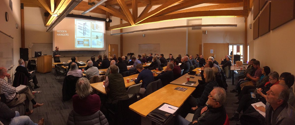 KRTimberworks's tweet photo. Great day presenting to 60+ architects @ UBC about timber frame connection systems &amp; integration w direct glazing. Thanks @BC_Wood &amp; Unison Windows!  #timberframe #timberconnections #directglazing #timberscrews #hiddenhangers #traditionaljoinery #mortiseandtenon #scarfjoints https://t.co/PjdvYMB4Yd