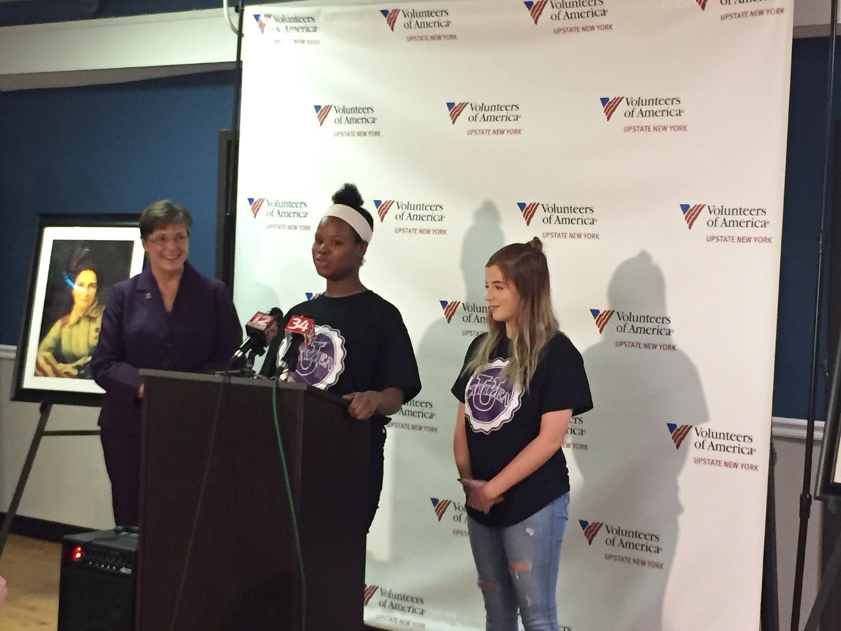 voaupny's tweet photo. Thanks to the Citizen U Teen Leaders from Binghamton High School for their supply drive for our shelters. And special thanks to County Executive @jasongarnar for proclaiming this week Volunteers of America Week in Broome County! #VOAWeek #VOAUPNY #Binghamton https://t.co/U1xHgNlm6d