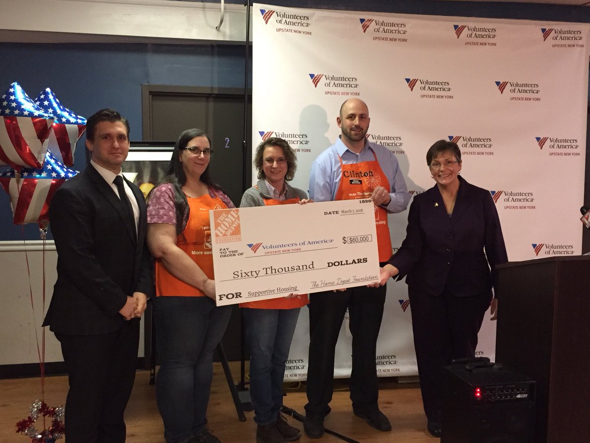 voaupny's tweet photo. We would like to thank Team Depot for its generous grant of $60,000 to renovate one of our supportive housing facilities in Binghamton! #VOAWeek #VOAUPNY #Binghamton https://t.co/9QfpWEz6s1