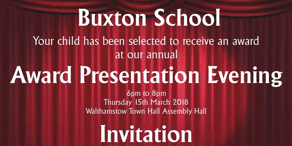 If you have received an invite to our Annual Award Presentation Ceremony then you should book your seats here:  …oolawardceremony2018.eventbrite.co.uk
#BuxtonSchool #Leytonstone