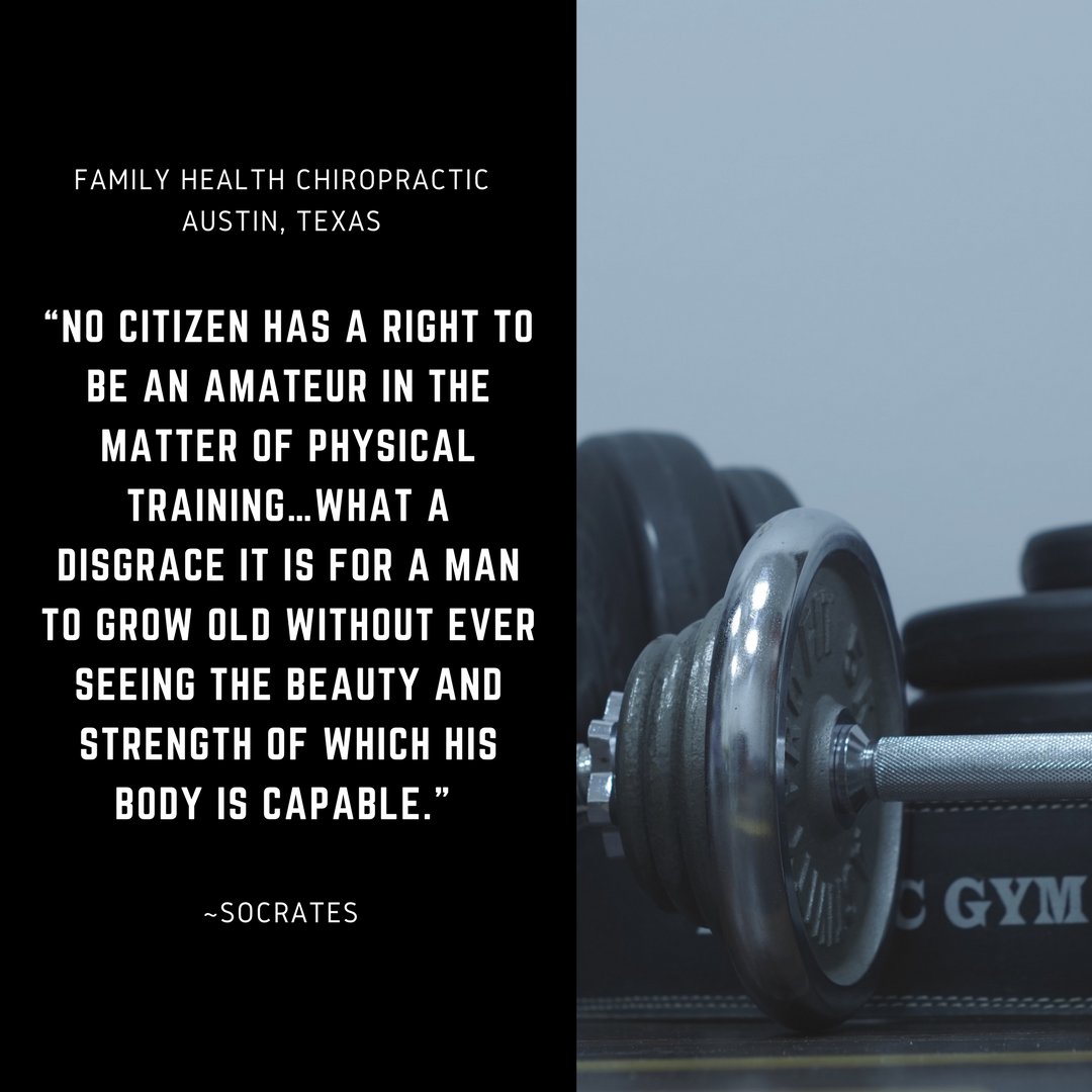 atxchiropractor's tweet photo. It's your right and your duty to be healthy. Don't neglect your body. It's the only one you have! It's so easy nowadays to join a gym, go for a walk, run around the block, get a bicycle, go swimming, go to yoga class. No excuses! Get fit. https://t.co/LY5mKjSU72