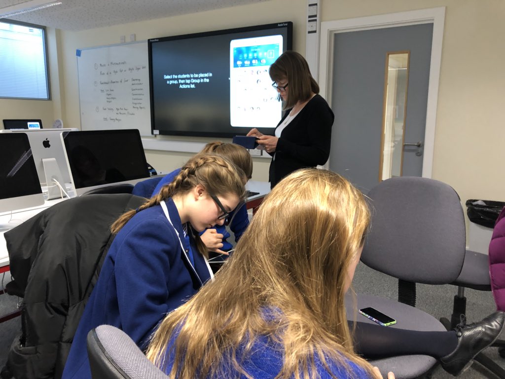 Introduction to Apple Classroom tonight. Staff practising with Digital leaders #applertc