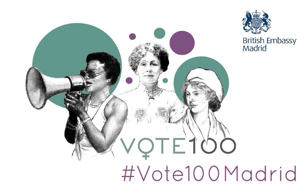 _anapastor_'s tweet photo. A unas horas de un día histórico la embajada de UK organiza esta noche un acto de homenaje a las sufragistas...
#yovoy
#Vote100Madrid https://t.co/QpmnCNnyuD