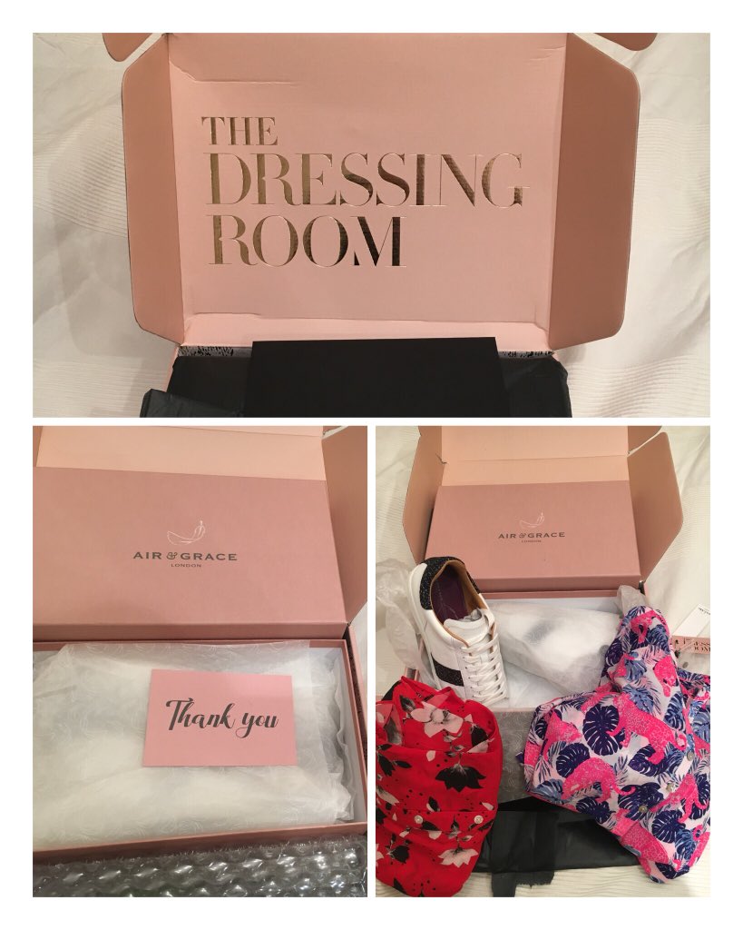 What a wonderful Wednesday! Sunshine on a rainy day & this delivery from @DressingRoom1 A joy to open #Thankyou @DeryaneTadd @Airandgrace @LilyandLionel @MercyDelta #independentretailer #retailtherapy #selfgift #silkblouses #trainers #SS18 #HumpDay #CustomerService #bestretailers