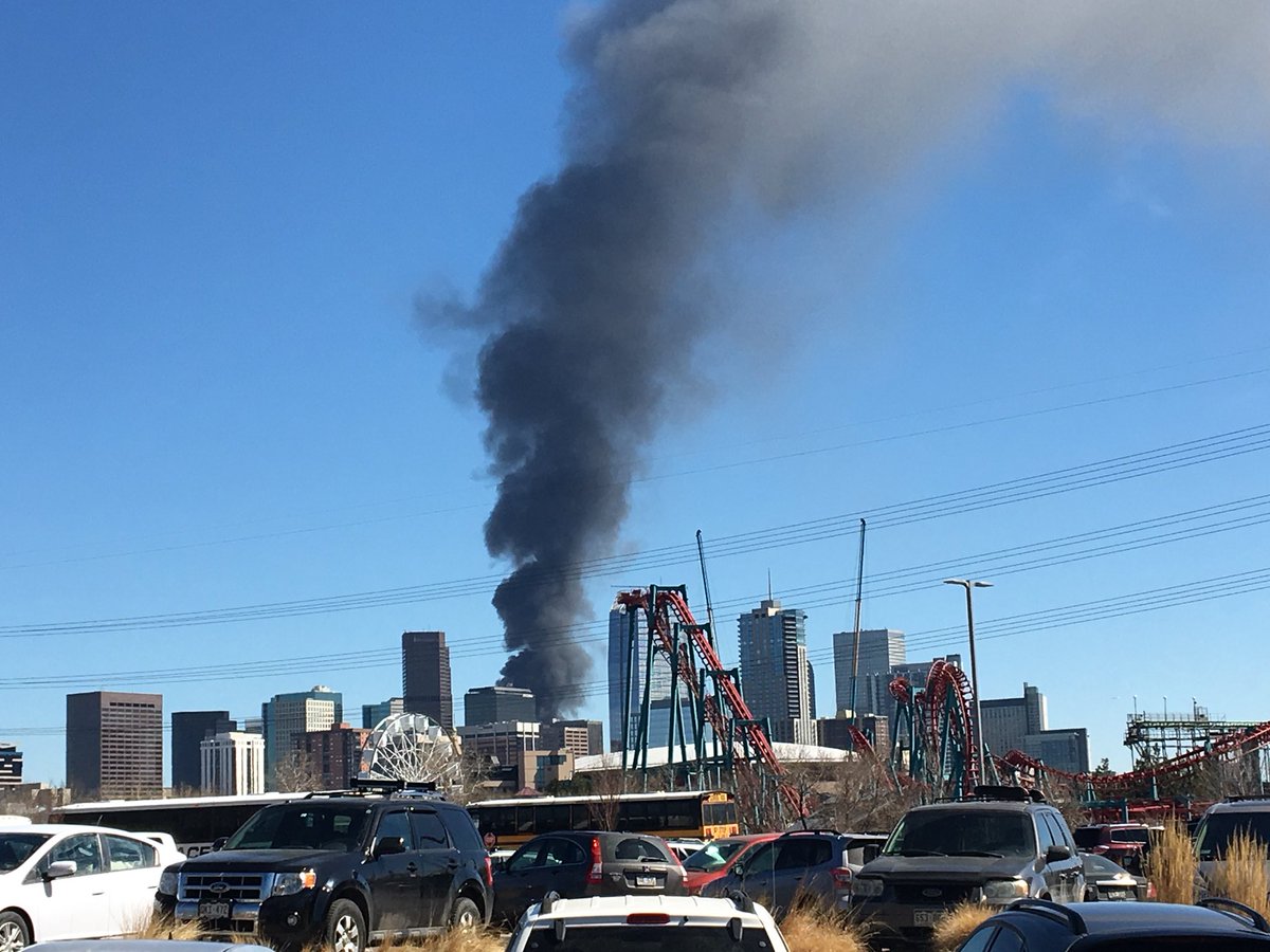 Just turned around and saw this fire in downtown Denver, looks like maybe 14th?