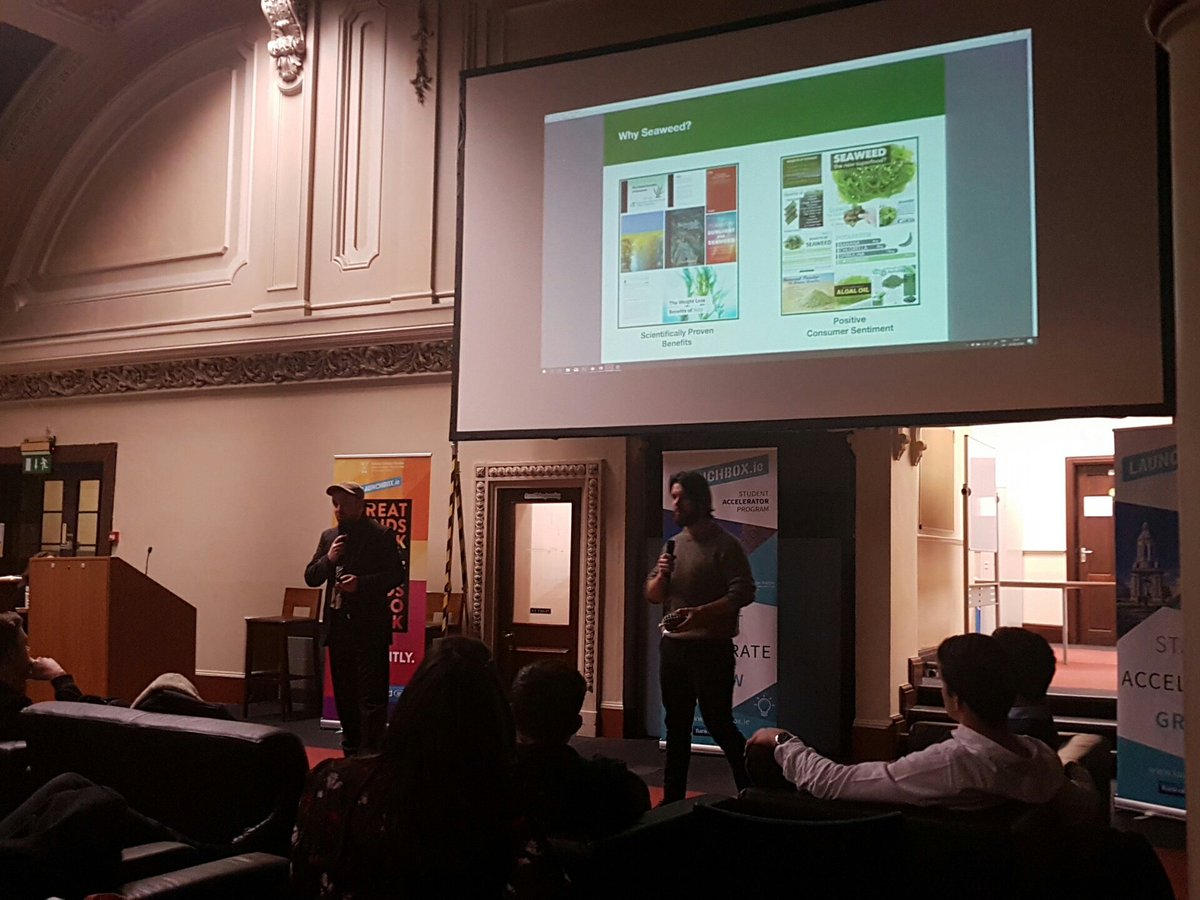 tcddublin's tweet photo. SeaShoreVeg is a Father/son company that harvests quality wild seaweed from the coast of Sligo for health and wellness products #Launchbox2018 https://t.co/Yhqy5qzTeg