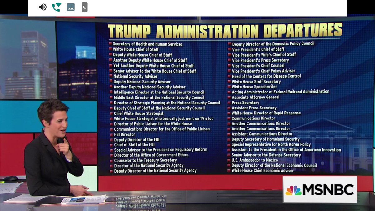 MarkBroge's tweet image. That&apos;s quite a list for one year in. #TrumpWorldDepartures #HiringProblems