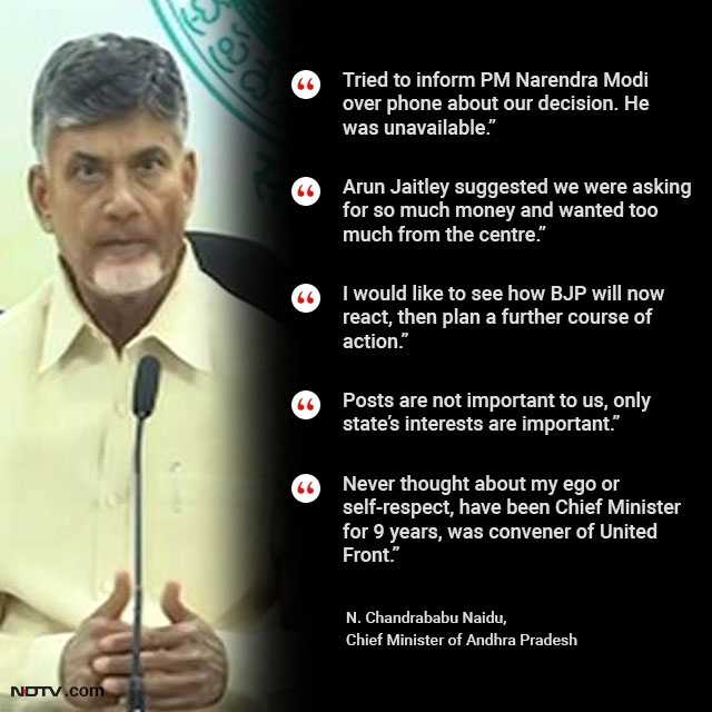ndtv's tweet image. &quot;Tried to inform PM over phone, he was unavailable&quot;: Chandrababu Naidu 

Here are the top quotes of Chandrababu Naidu from his press conference ndtv.com/india-news/tri…
#TDPPullsOut