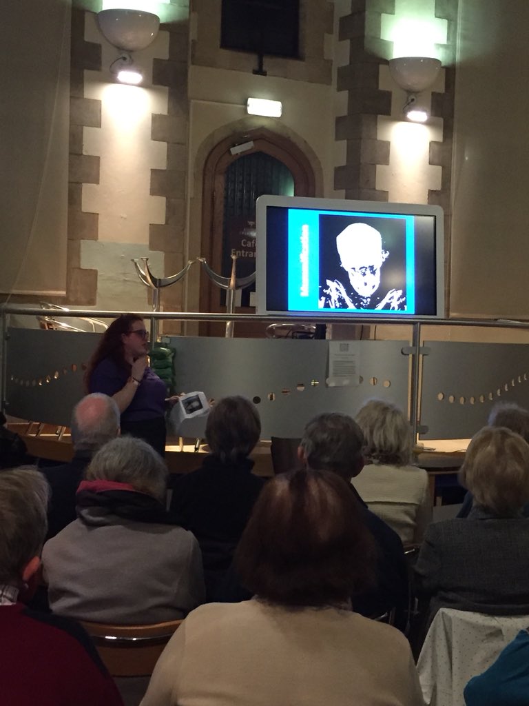 MaidstoneMuseum's tweet photo. Sam telling us not all of Ta Kush’s brain was removed when she was mummified. #euww #Civilisations #BBC https://t.co/dQ4uUjpv1P