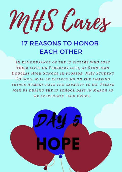 MHS_StdntCncl's tweet photo. At MHS our students do not just hope for change they make it happen. #MHSCares https://t.co/Uts4LYqmaO