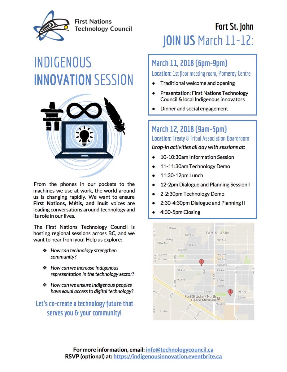 FN_TechCouncil's tweet image. Will we see you in Fort St John, Prince Rupert, or Prince George? Let us know! #IndigenousTech