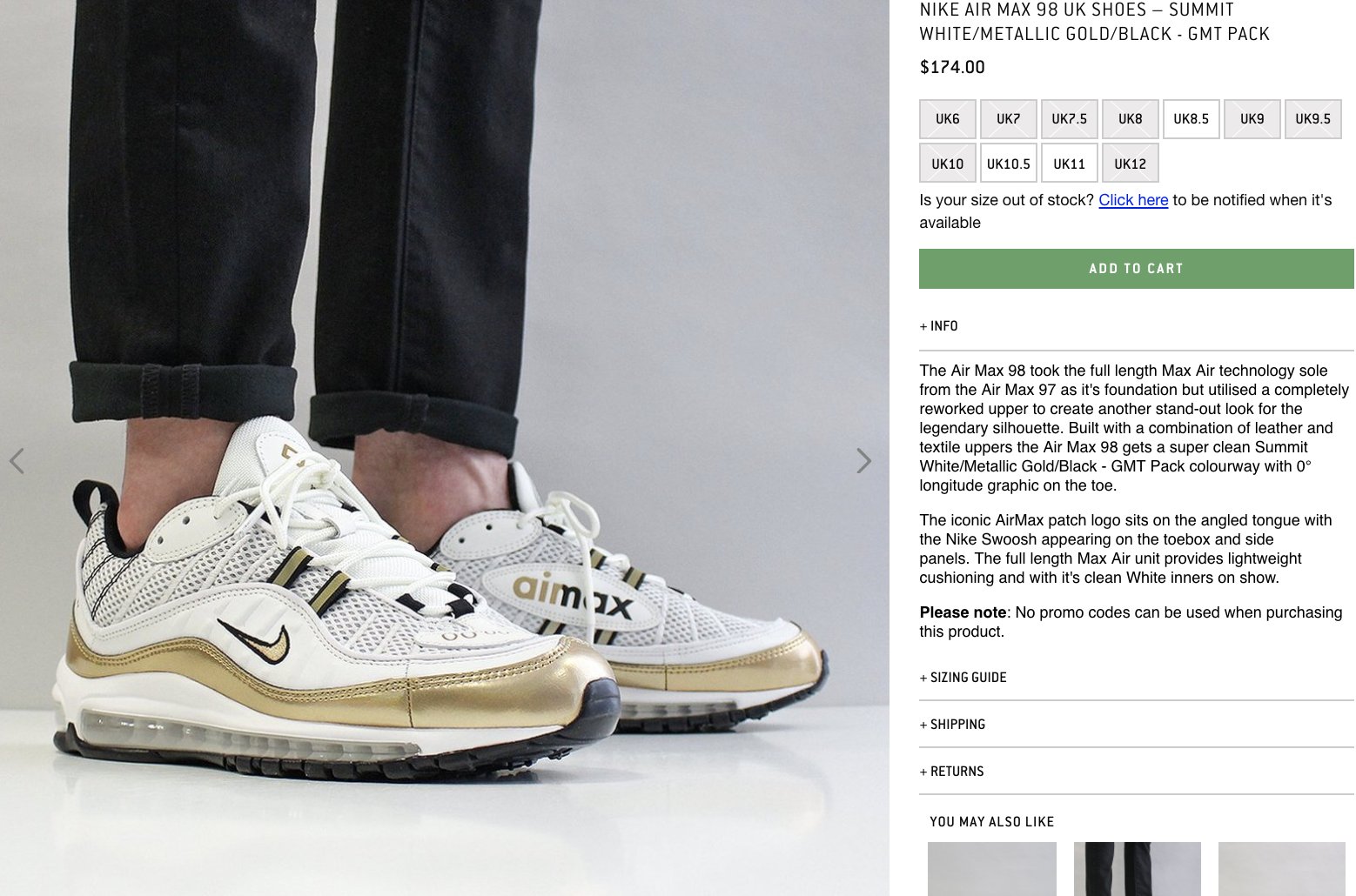 SOLELINKS on X Few sizes restocked Nike Air Max 98 UK White Gold https t XdgW199DGW https t c7DkuS0xES X