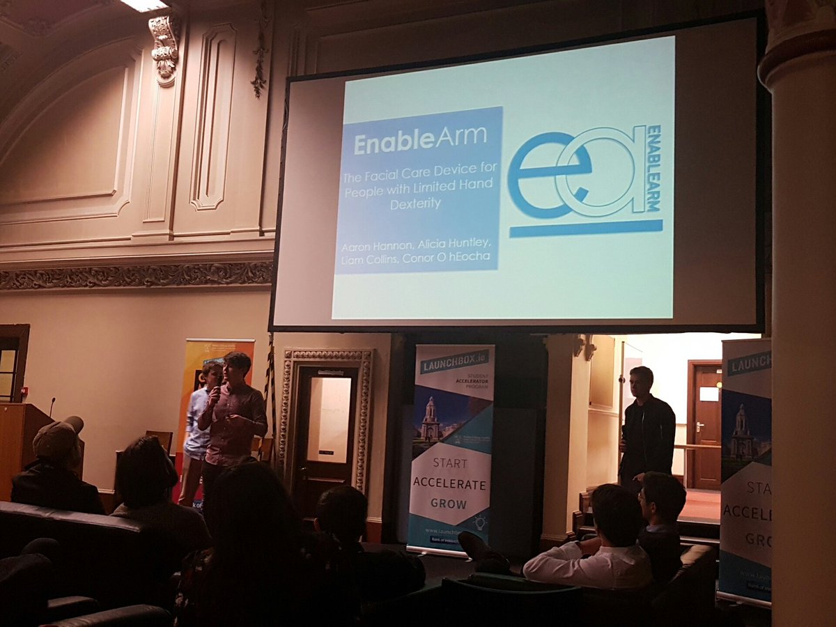 tcddublin's tweet photo. EnableArm is a facial shaving device for people with limited manual dexterity, which promotes independence through innovative design #Launchbox2018 https://t.co/NDq3qu8ceF