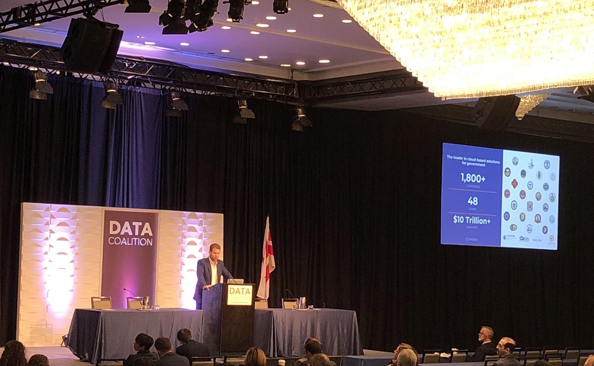 OpenGovInc's tweet photo. Great keynote by our Chairman & Co-Founder @JTLonsdale today at #RegTech2018 on technology fueling more effective government #OpenImpact https://t.co/gYTutN5O27