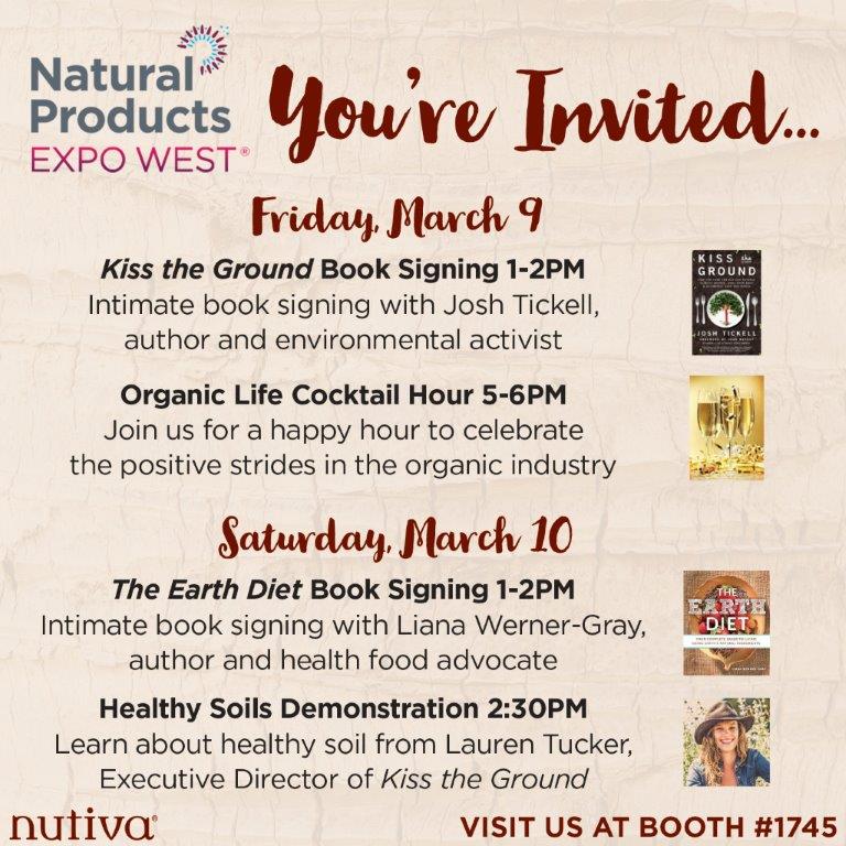 Excited for <a href="/Nutiva/">Nutiva</a>'s Expo West events - come join us at booth #1745!