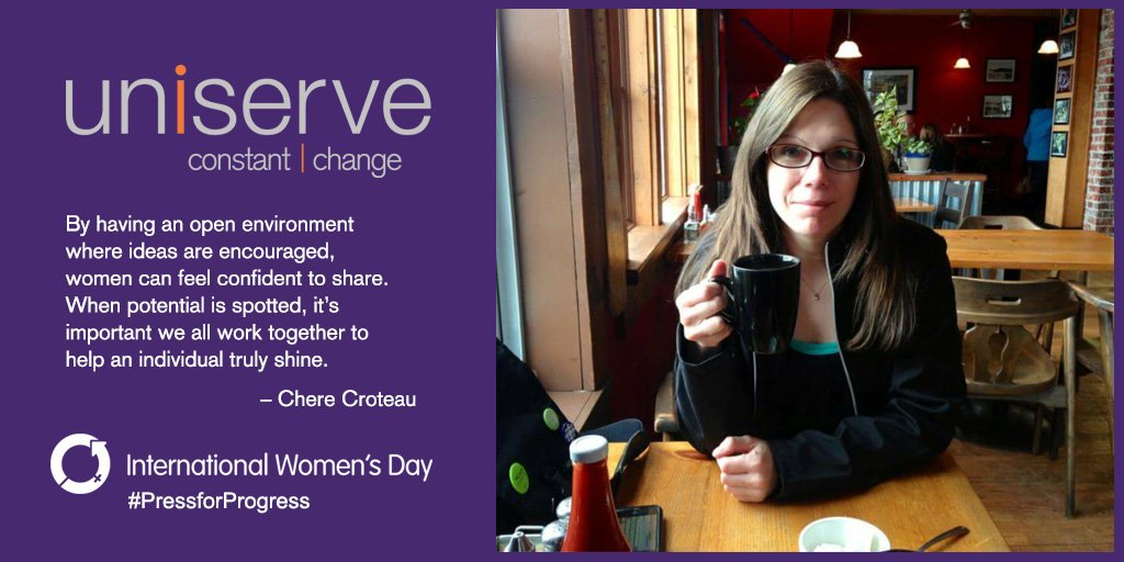 WeAreUniserve's tweet image. #IWD2018 is tomorrow, March 8. To show our support, we profiled three talented women at Uniserve. Meet Chere, our Director of Customer Experience, and read about her thoughts on what everyone can do to support women in the workplace. #PressforProgress ow.ly/uHjd30iOBoh