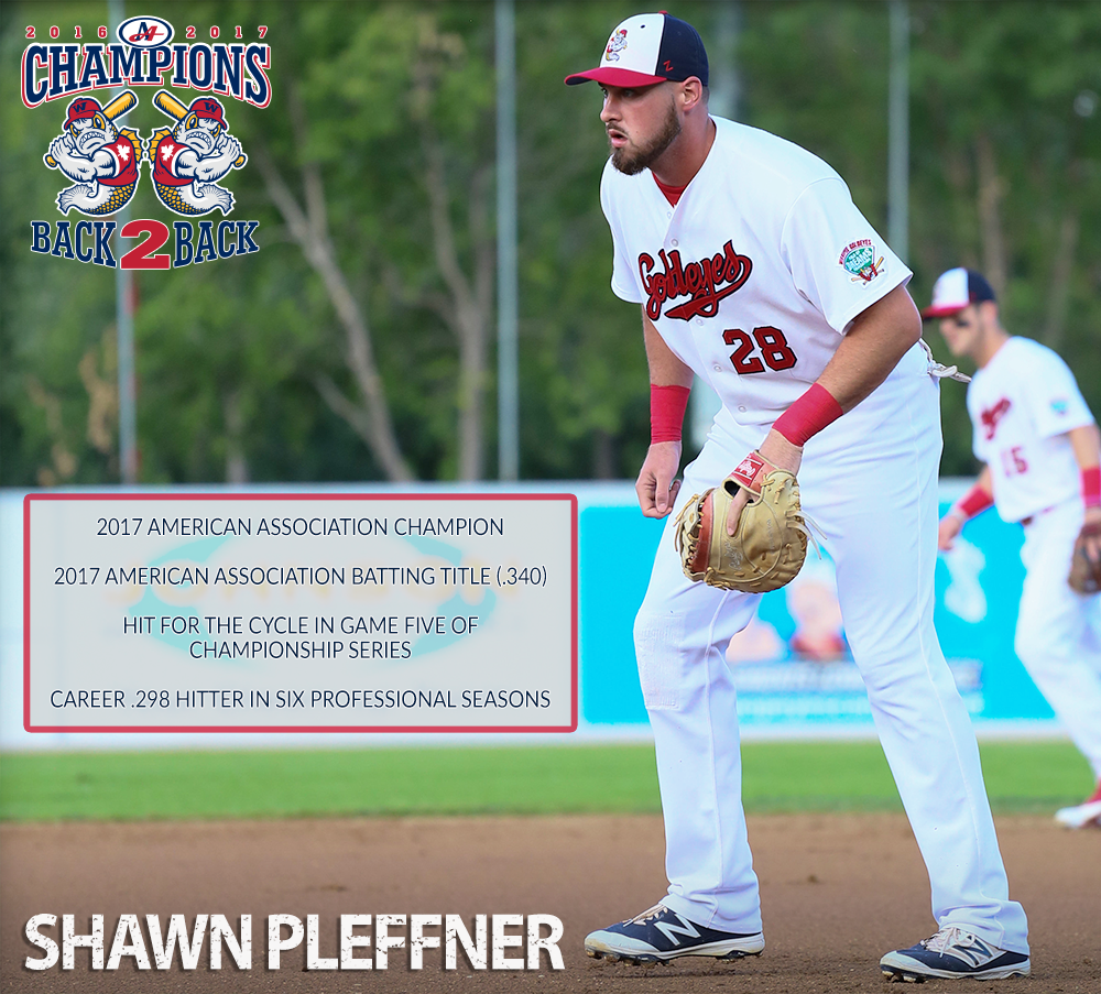 Wpg_Goldeyes's tweet photo. These three are going out as champions!🏆

Thank you @Drohm2526, @SPleffner, &amp; @cpturg for all your contributions on the field and off the field in the community.  Really good people.
We wish you all the best in your next chapter!

#HappyRetirement #Champions https://t.co/P9GYYJjaJC