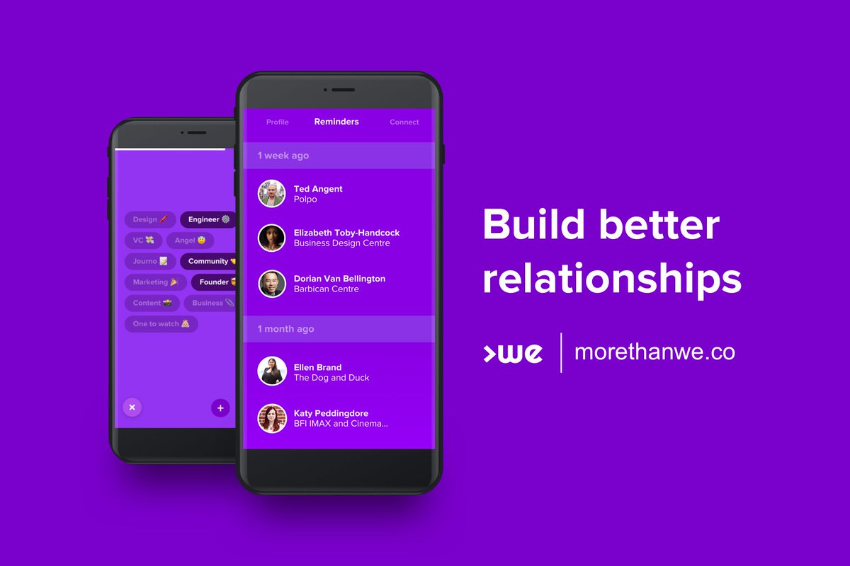 Build better relationships. 

morethanwe.co/app/