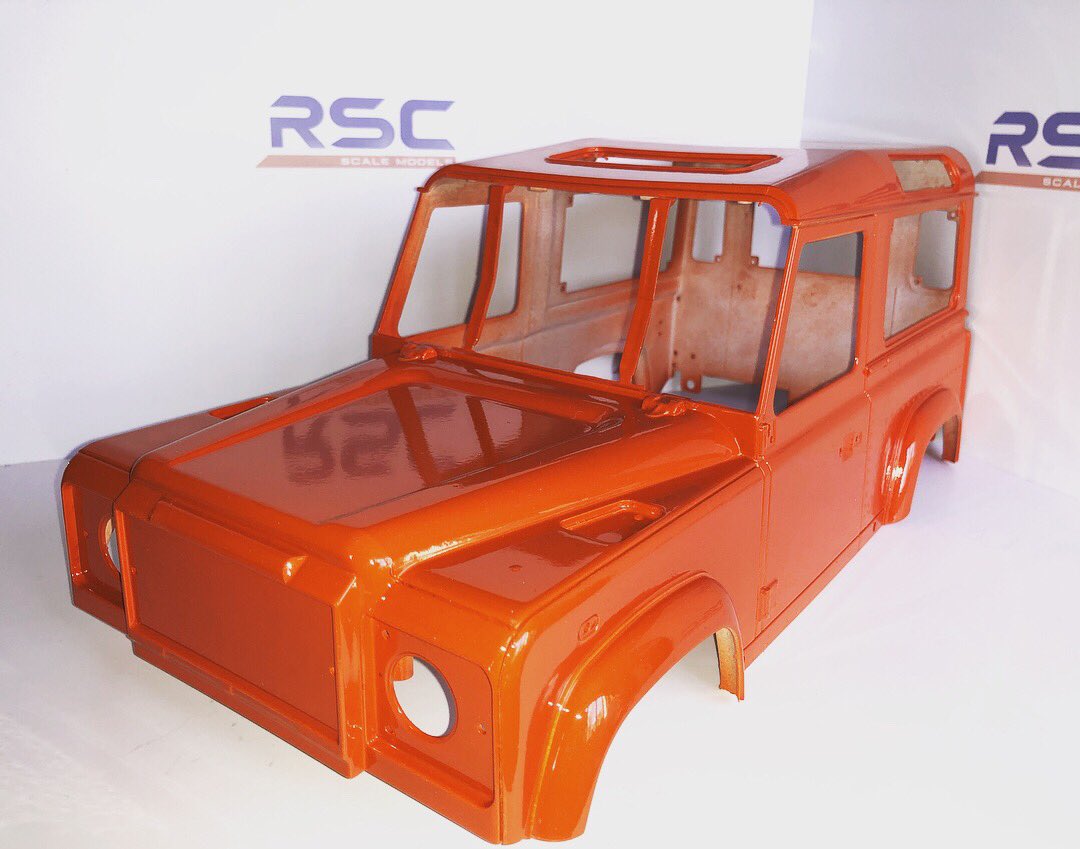 rscscalemodels's tweet photo. #Custom #painted #Defender90 shell for future #radiocontrol model builds. Colour is similar to the #tangiers orange on the G4 #Landrovers. 

#orange #shell #paint #rccar #rctruck #trucks #defender #rscscalemodels #logo #essexdip @EssexDip https://t.co/U4hgtwCFSa
