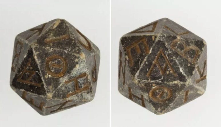 Rosdottir's tweet photo. From the archives of the Metropolitan Museum of Art: a 2500 year-old serpentine D20 from the Ptolemaic Period #DungeonsAndDragons https://t.co/SQ7cerXUt3