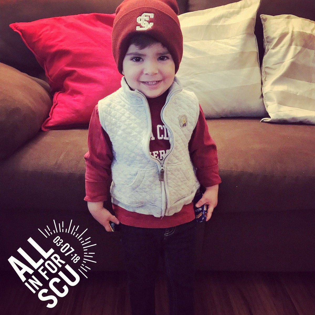 Mateo is #allinforSCU today! Thank you to those who have already donated. If you haven’t already, what are you waiting for! There are a variety of funds/departments to contribute to. Every gift counts no matter the dollar amount. goo.gl/QnfR2D