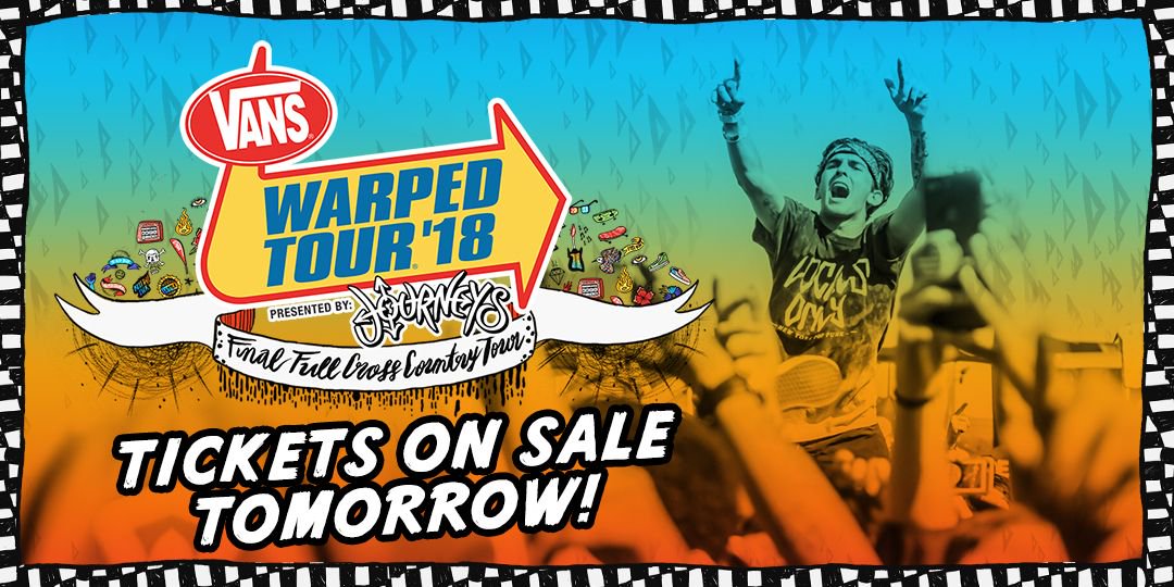 FINAL VANS WARPED TOUR :: tickets for all shows are on sale tomorrow at 10AM local time
🤔 what time? local time means when it's 10AM in the city where the show is being held. so if you are attending the show in Dallas, TX...when it's 10AM in Dallas, tickets are on sale.