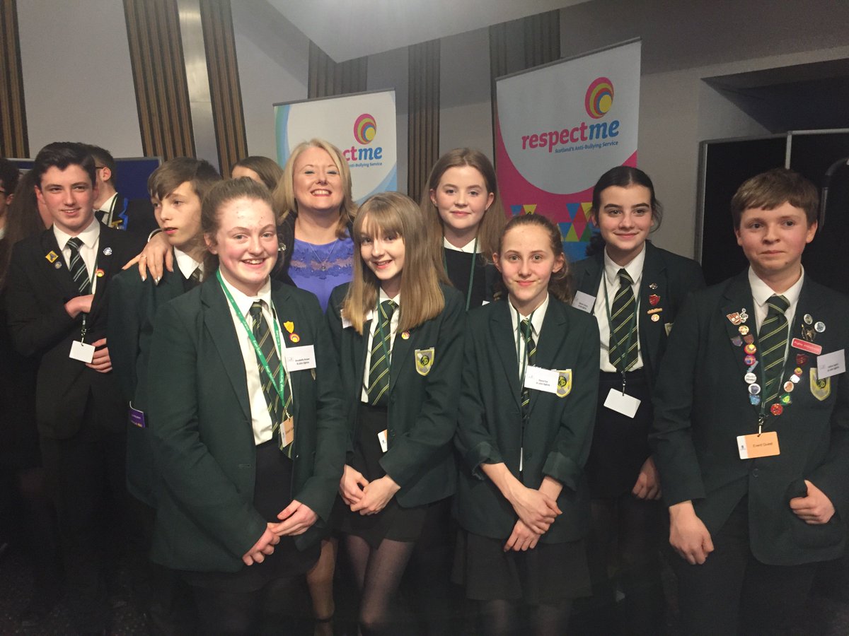 StJOHS's tweet photo. Fantastic evening celebrating 10 years of @_respectme_ head on approach to bullying! Thanks to @JohnSwinney and @ChristinaSNP for taking the time to listen our inspirational junior leadership team #respectmeans #stjohs #antibullying https://t.co/vZ0jdTvgqJ