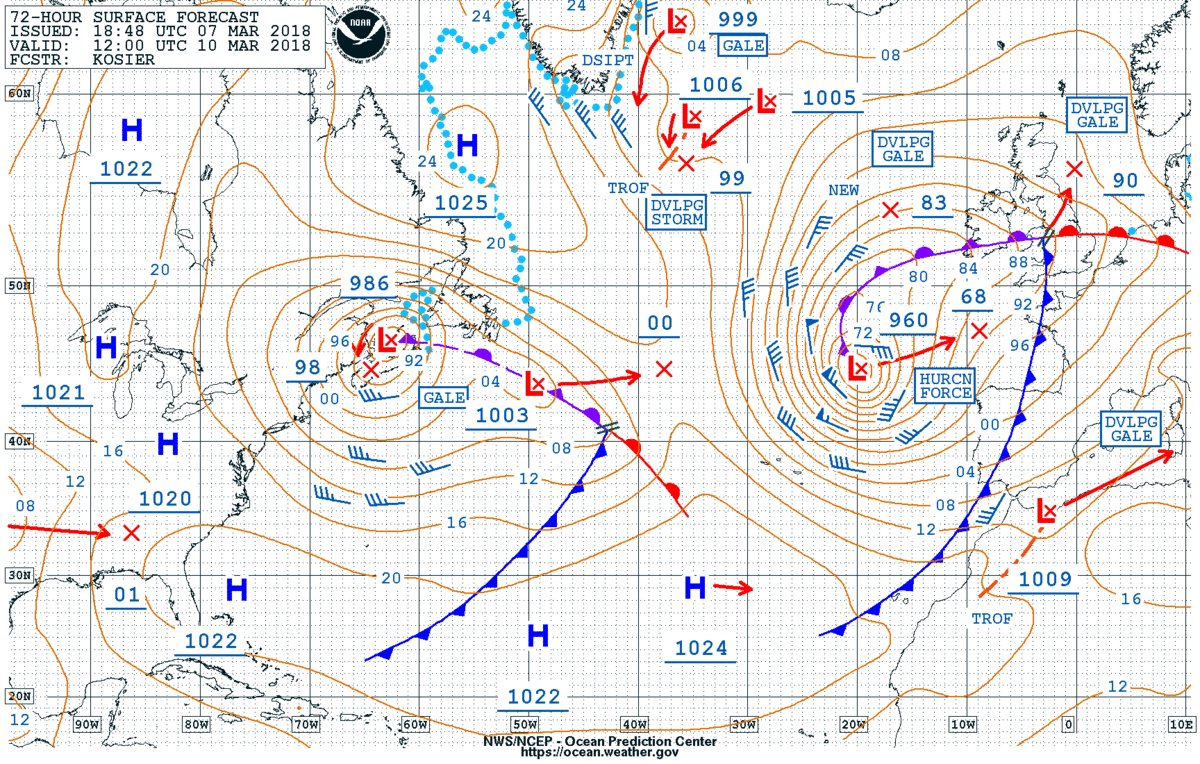 Pacific Ocean Weather Charts