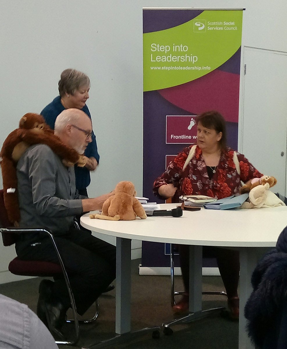 DCC__MH's tweet photo. #leadlogic17 Practising supervision in a large organisation. Novel use of props kept the room engaged in the post-lunch spot. Leading from the front @DundeeCouncil https://t.co/AauGBPwi43