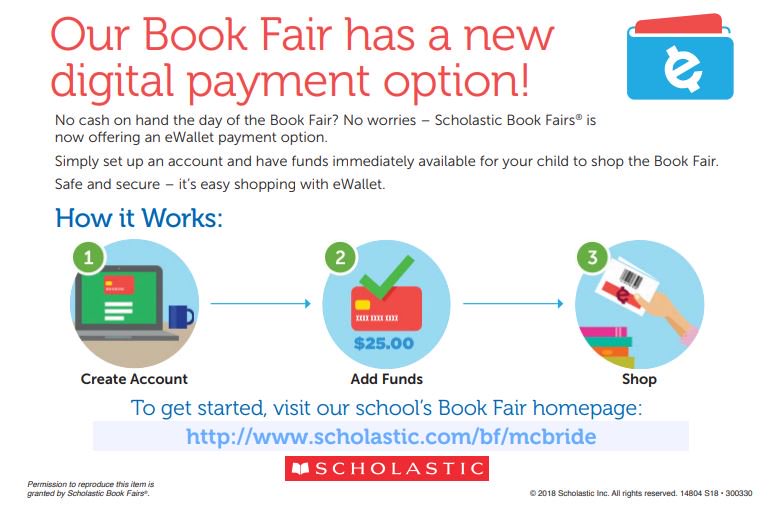 Check out this awesome new feature for our spring book fair!!! Load money for your child onto his/her e-wallet! #bookfair #easyshopping