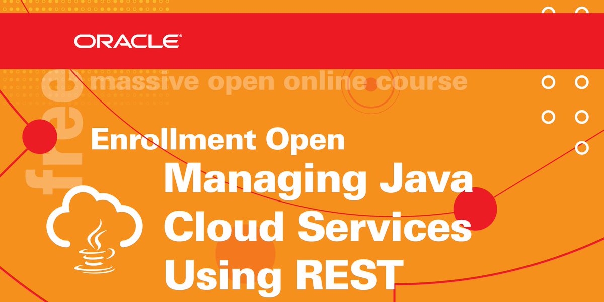 OracleDevs's tweet photo. Latest on Oracle Java Cloud Service management using REST. Enrollment Open. #java #javacloudservice #mooc #cloud #REST https://t.co/ieE5wng1GO https://t.co/eng4N7qJeu