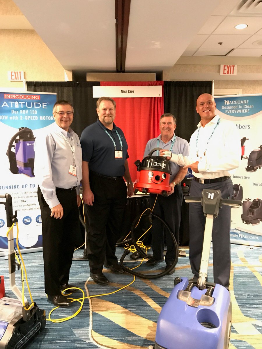 Prize Winner of the Worlds Best Canister Vacuum – the “Henry”

Nace Care VP of sales, National accounts manager and Regional Manager with Randy Napier who takes home a Henry Vacuum at the City Wide Building Maintenance National Convention.