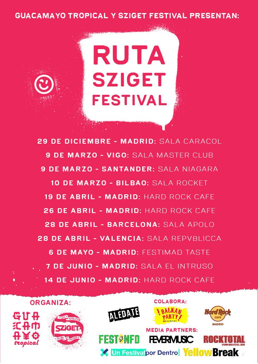 SzigetOficialES's tweet photo. Parada de la Ruta Sziget Festival: rock del bueno con @Anima_oficialtw y @lemuralternativ 🤘en @masterclubVIGO 

Sortearemos 2  abonos de 7 días para Sziget Festival en Budapest, valorados en 325€ c/u  😎

 ❤️ ¡Únete al Love Revolution! ❤️ https://t.co/XU0gjzS4V2 https://t.co/XGeVzqKN4a