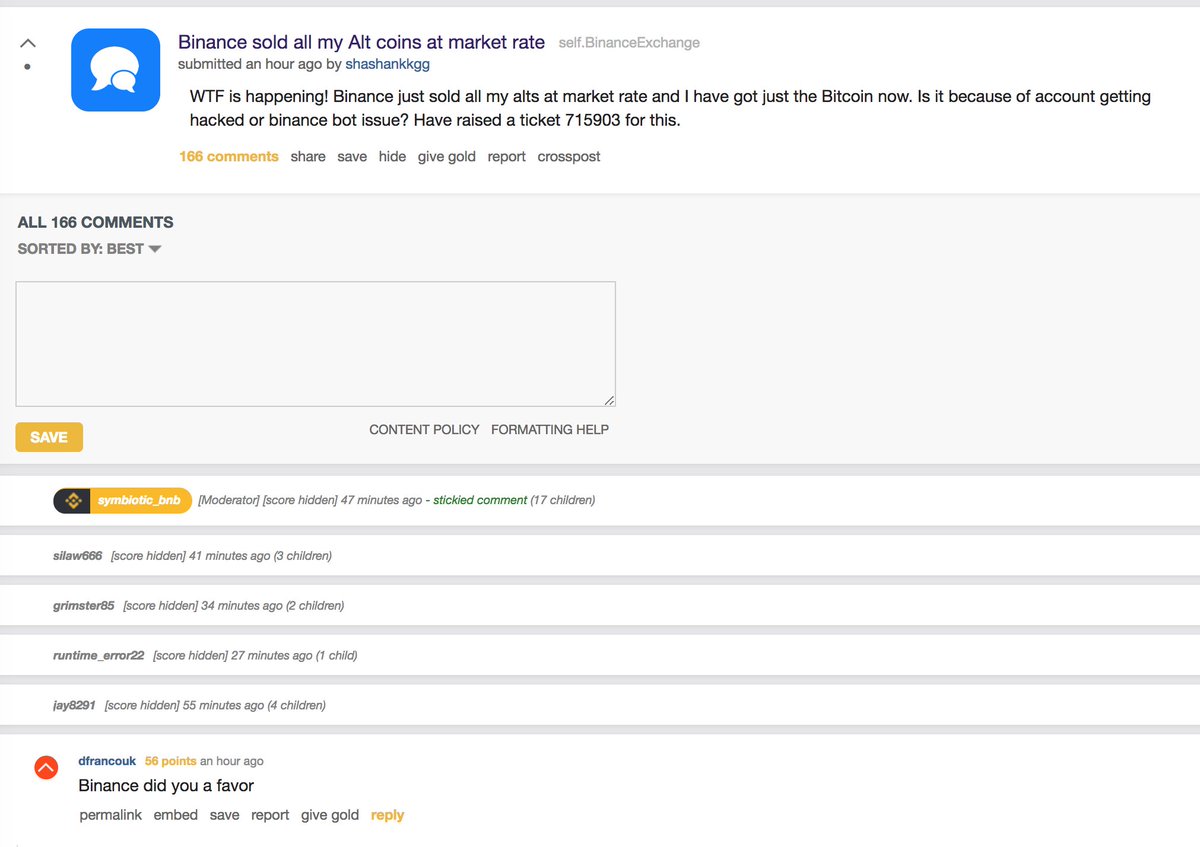 In Crypto News Today: Someone hacked the trading bot used by many people. #Binance has NOT been hacked.

People using trading bots were compromised, the bots have access to the API keys. Bots sold their altcoins and bought $VIA

Be Cautious!

#Exchanges #tradingbot #bitcoin