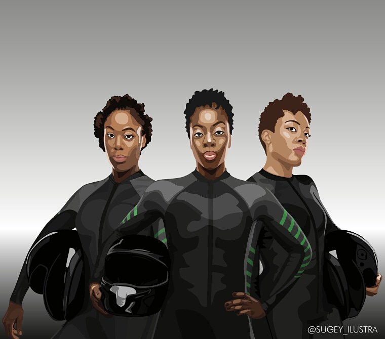 sugey3012's tweet photo. bobsled Nigeria -
@akuomaomeoga
@ngozi.onwumere
@seun_msamazing
Powerful and courageous women 🙌❄ Make history 😆😆 _
#ilustración #illustration #drawing #beautiful #digitalart
#sport #wintersport #nigeria #women #winterolimpics #deporte #bobsleigh #flatdesign #woman https://t.co/JI2hXp3pHE