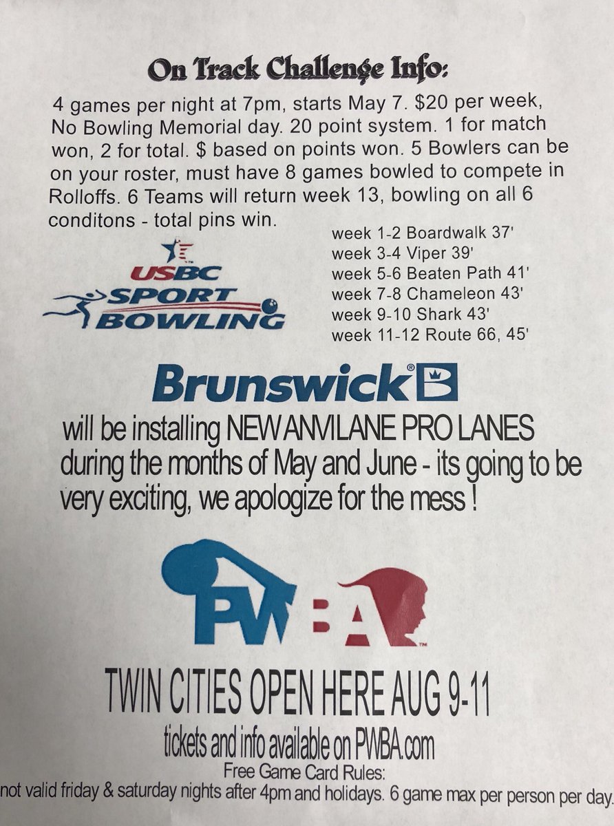 CedarvaleFitzs's tweet photo. Spring leagues now forming #summerbowling #bowling https://t.co/QkeDyJym7E