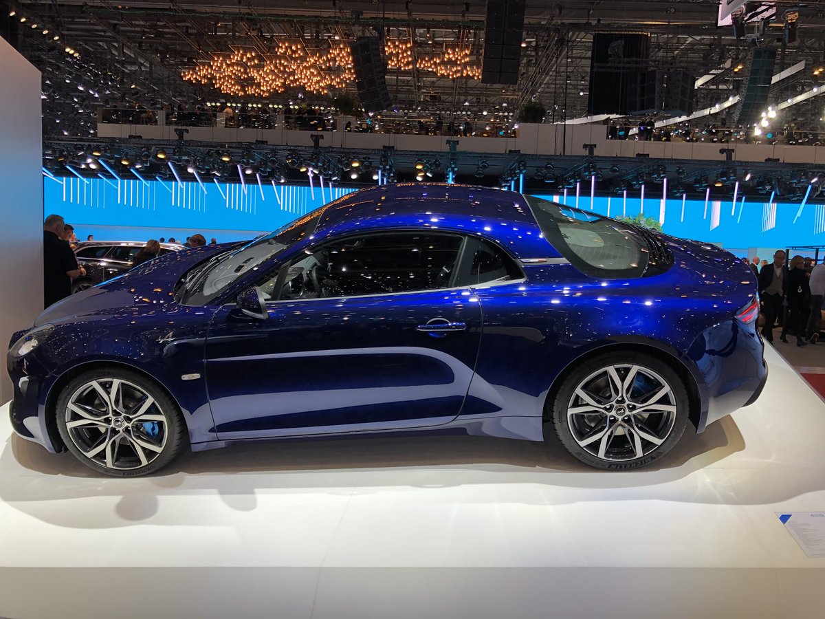 Dark blue Alpine A110. Yes please.