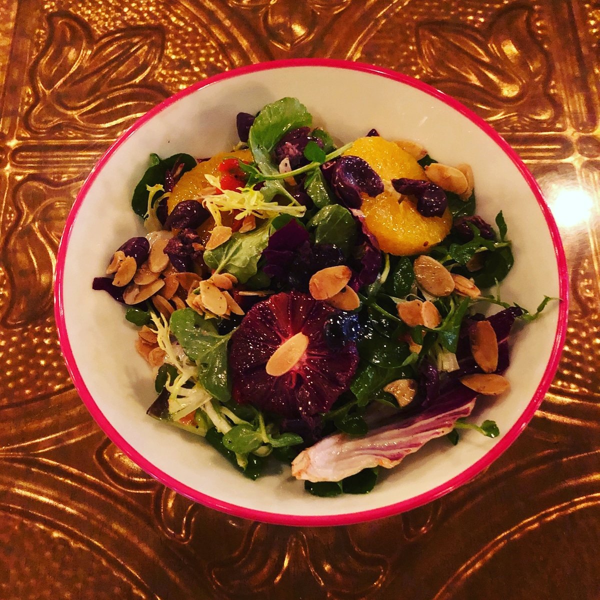 All the right flavors in every bite.  New to the menu. VALENCIA - almond/blood orange/olive