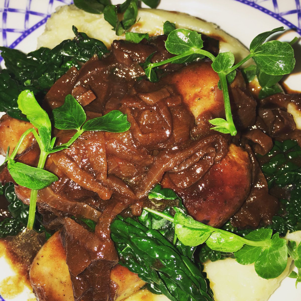 #localfood #pub #sausage sausage &amp; mash both ingredients from a farm close by