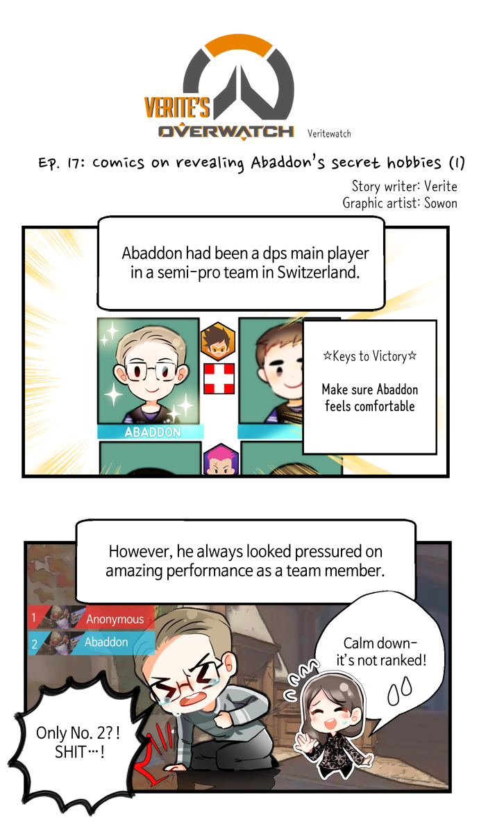 veritedebuisson's tweet photo. Veritewatch Ep. 17: Comics on revealing Abaddon's secret hobbies (1)
What kinds of custom games do you like the most? (I like a widow / mccree headshot mode :D)
#Veritewatch #Overwatch @PlayOverwatch #Roadhog #Customgame #Deathmatch #HappySwissGuy @AbaddonOW #IamAbitTilted https://t.co/JmQLQA1E2F