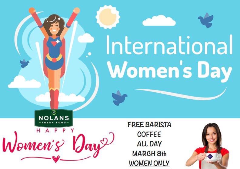 Nolans Spar Ballon delighted to look after all the superwomen out there tomorrow ☕️ #free #baristacoffee #nolanssparballon #n80 @JavaRepublic @CarlowLEO @LoveCarlow @carlowchamber