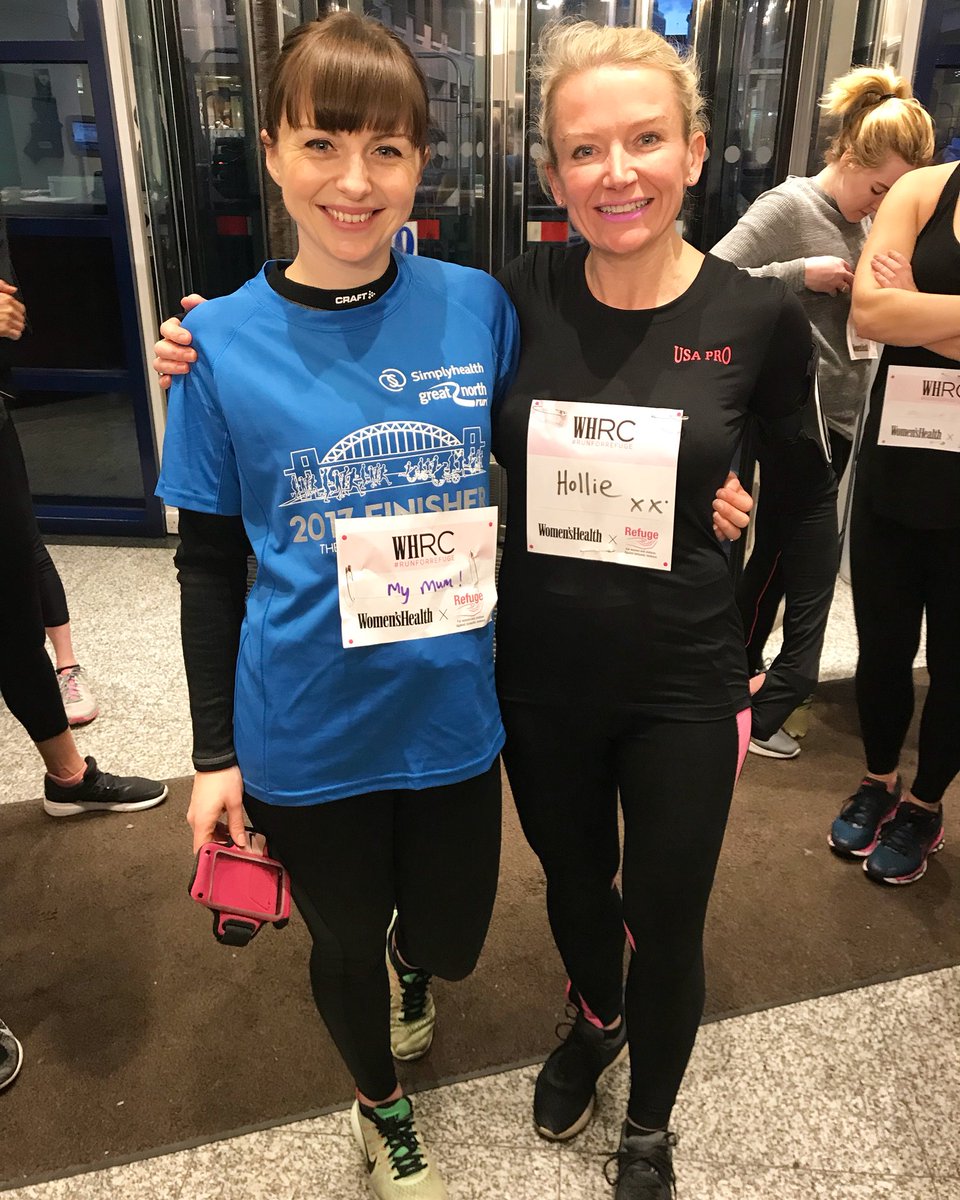 RefugeCharity's tweet photo. Thank you to @UKWomensHealth & all the women who took part in tonight’s #WHRC #RunForRefuge. The atmosphere was amazing & a great way to see in #IWD2018. Here’s Lisa & Louise from #TeamRefuge before our race through busy central London! https://t.co/cIocG0Bo2O