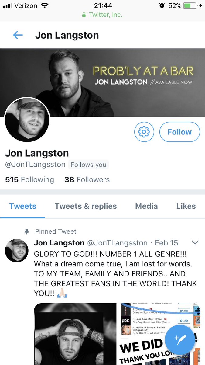 JasonLiptrap's tweet photo. @JonTLangston I actually got excited for the follow and then realized this account is a faker, a motherfaker. https://t.co/IWuan2w3FD