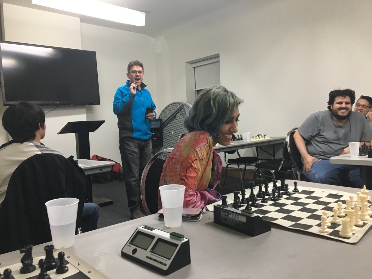 RUChessClub's tweet photo. NM Sasa Kulic @chessteacher_to visited @RyersonU for a second time for another master-class lecture during our successful event. 
Special Guest Tal Granite from the @ChessInstitute stopped by as well. https://t.co/xtNDjdRZhR