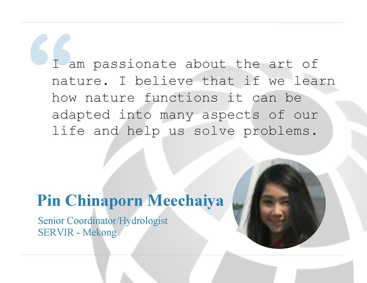 SERVIRGlobal's tweet photo. Hydrologist Chinaporn Meechaiya is passionate about using #satellite #data to bridge the gap between #science and decision makers at @ADPCnet. This #IWD2018 learn about her work: https://t.co/PDtZU2FIgr @USAID @NASA @icimod @CILSSinfos @RCMRD_ @USAIDAsia #InternationalWomensDay https://t.co/6sYwXo0qoz
